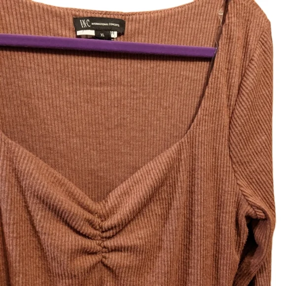 NWOT INC International Concepts Ribbed Sweetheart Sweater Midi Dress, Size XL - Picture 5 of 7
